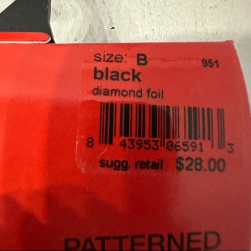 SPANX by Sara Blakely Black Tight-End Tights Bodyshaping Patterned Foil Sz B NWT